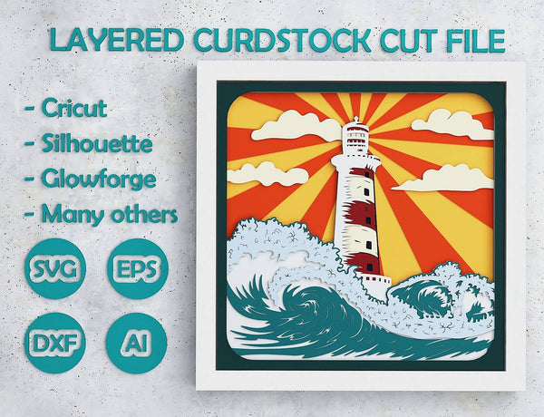 Lighthouse Shadow Box. File for cutting