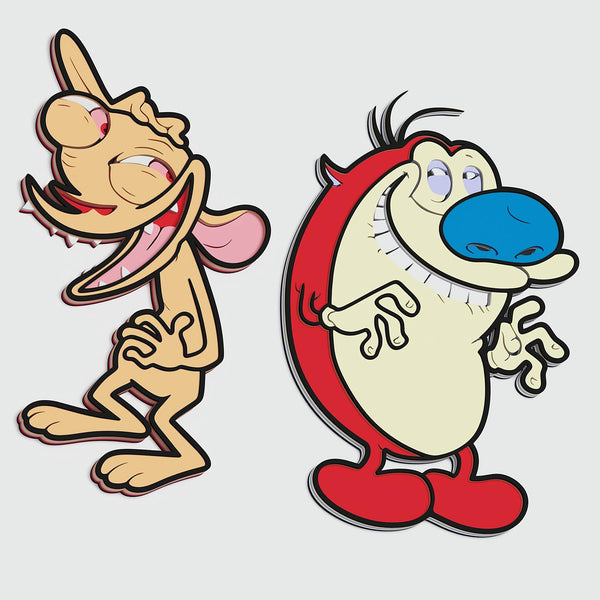 Ren and Stimpy Layered Design for cutting