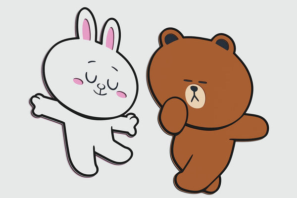 Cony and Brown (Line Friends) Layered Designs for cutting