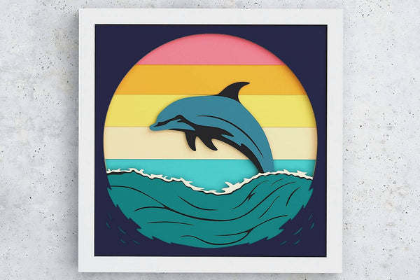 Dolphin Shadow Box. File for cutting