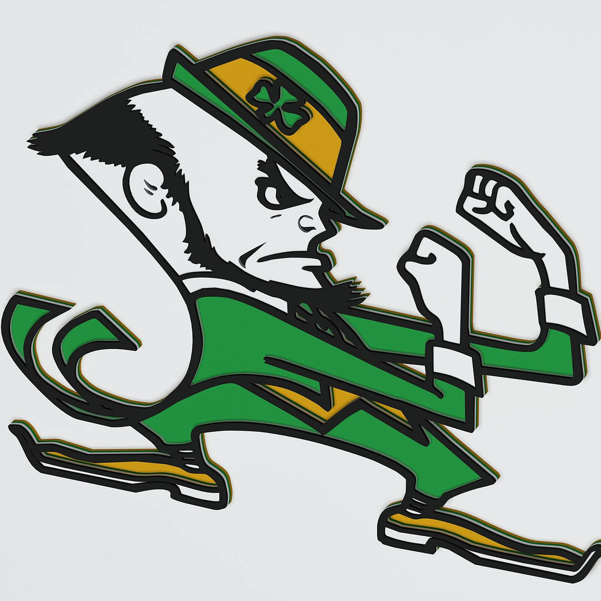 Notre Dame Leprechaun Mascot Layered Design for cutting - LaserCraftum