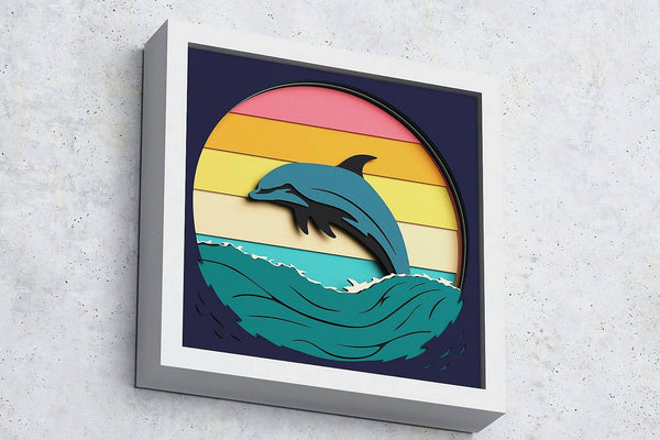 Dolphin Shadow Box. File for cutting
