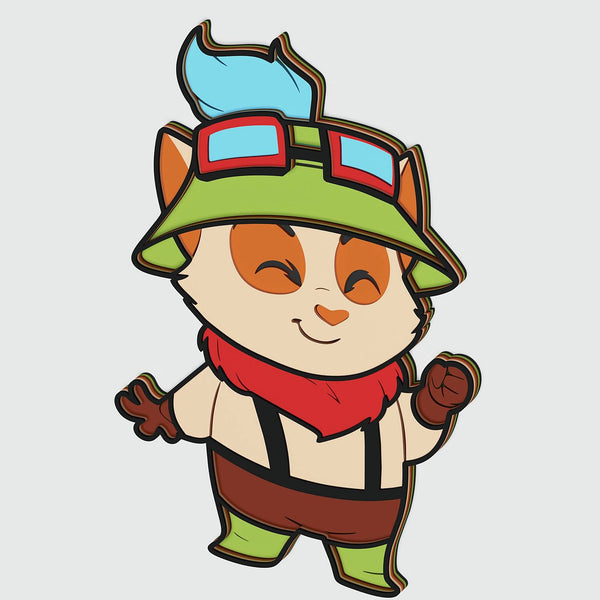 Teemo (League of Legends) Layered Design for cutting