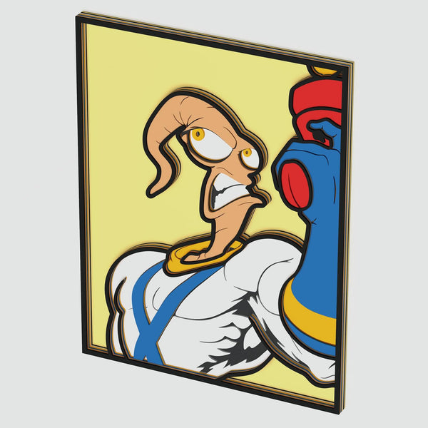 Earthworm Jim Layered Design for cutting
