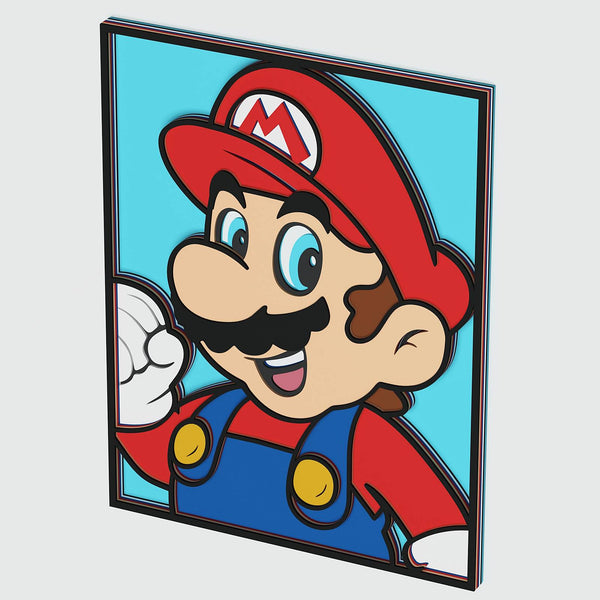 Mario Portrait Layered Design for cutting