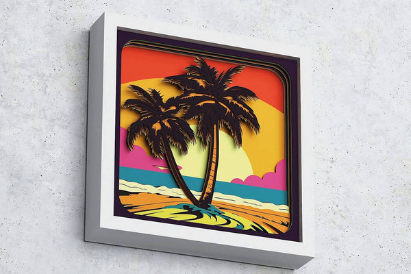 Palm Tree Shadow Box. File for cutting