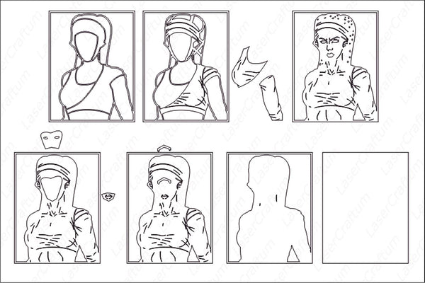 Aayla Secura Layered Design for cutting