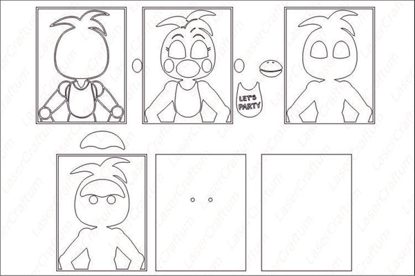 Chica (FNAF) Layered Design for cutting