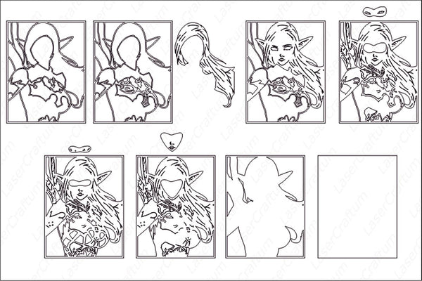 Dark Elf (Lineage) Layered Design for cutting