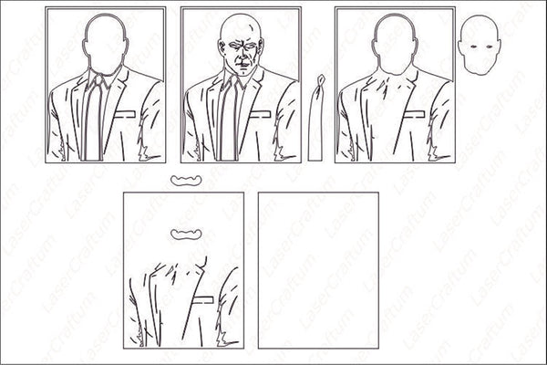 Agent 47 (Hitman) Layered Design for cutting