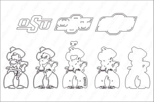 Oklahoma State University Logo Layered Design for cutting