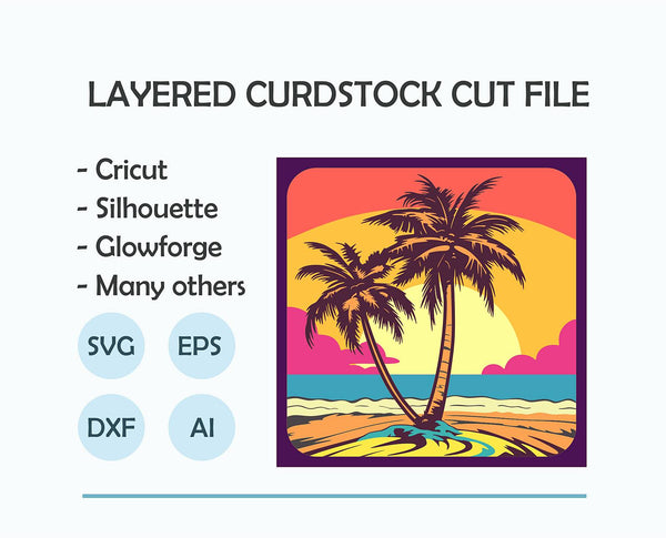 Palm Tree Shadow Box. File for cutting