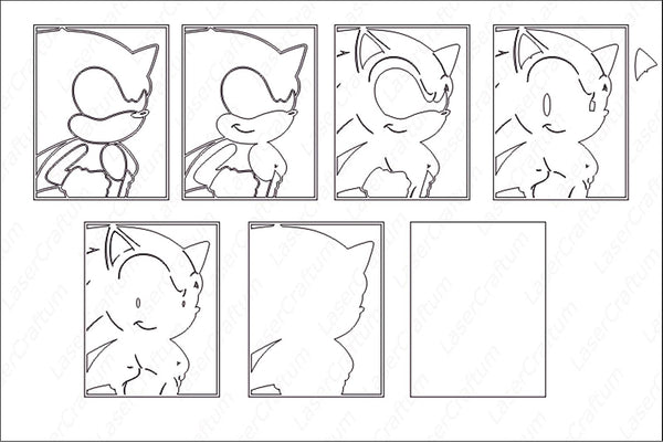Sonic Portrait Layered Design for cutting