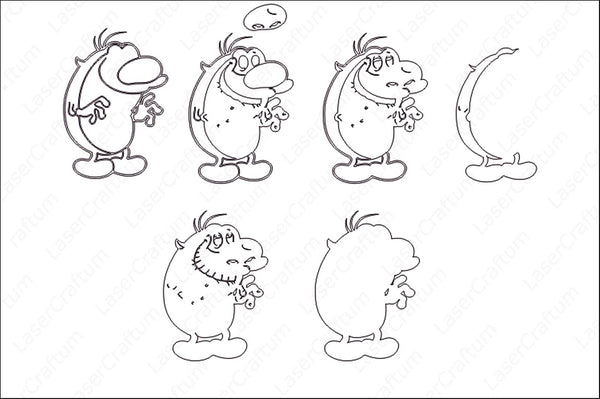 Ren and Stimpy Layered Design for cutting