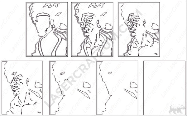 Afro Samurai Layered Design for cutting