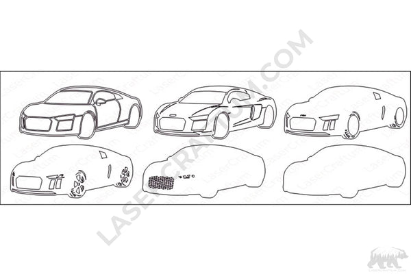 Audi R8 Layered Design for cutting
