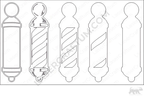 Barber Pole Layered Design for cutting