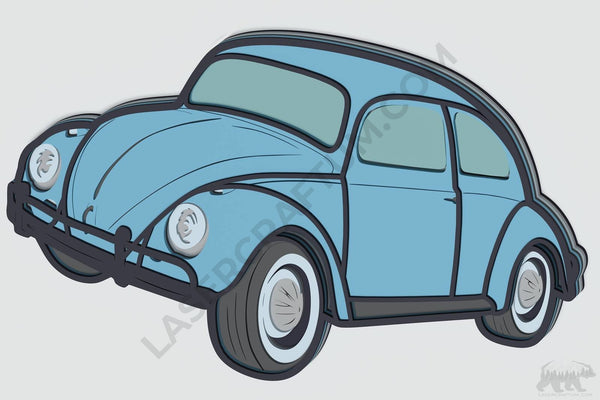 Beetle Car Layered Design for cutting