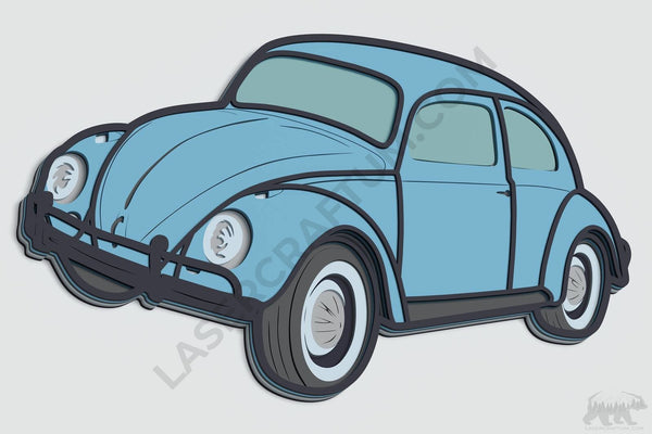 Beetle Car Layered Design for cutting