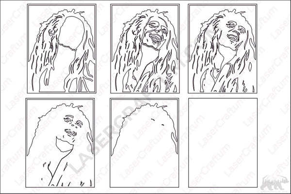 Bob Marley Layered Design for cutting