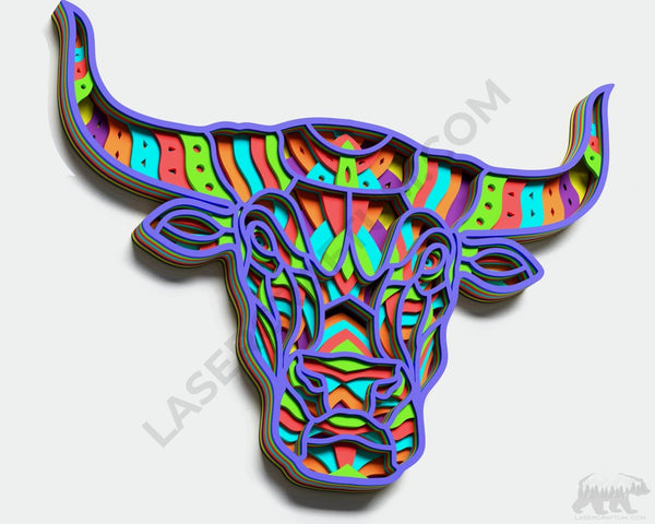 Bull Head Layered Design for cutting