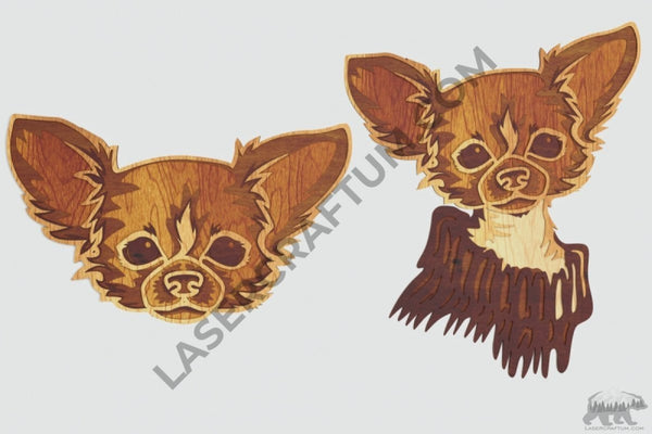 Chihuahua Layered Design for cutting - LaserCraftum