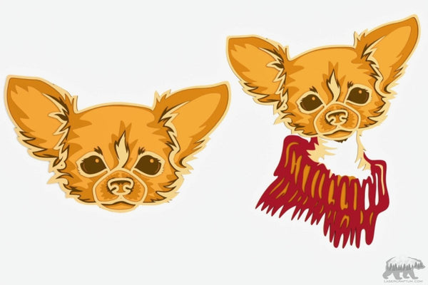 Chihuahua Layered Design for cutting - LaserCraftum