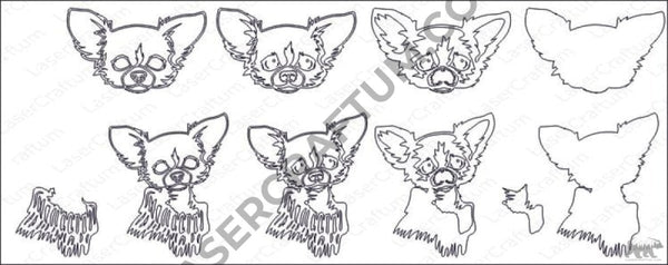 Chihuahua Layered Design for cutting - LaserCraftum