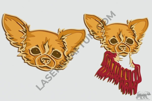 Chihuahua Layered Design for cutting - LaserCraftum