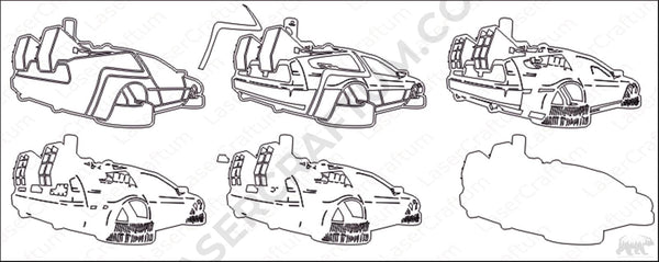 DeLorean Layered Design for cutting