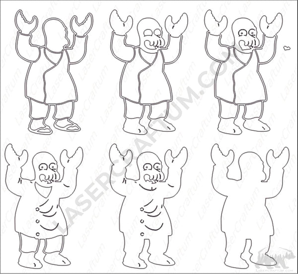 Dr. Zoidberg Layered Design for cutting