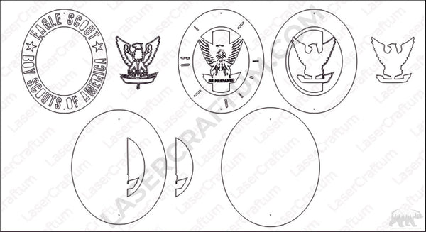 Eagle Boy Scout Logo Layered Design for cutting
