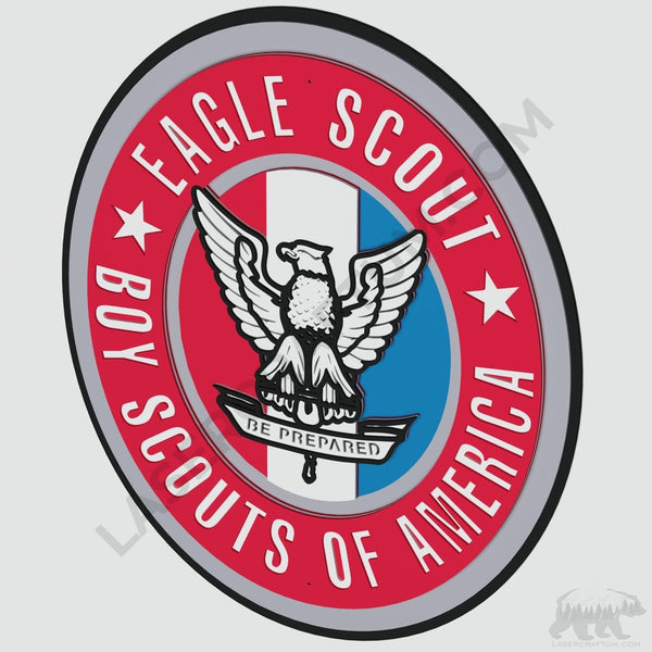 Eagle Boy Scout Logo Layered Design for cutting