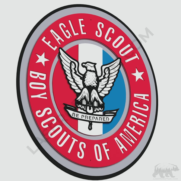 Eagle Boy Scout Logo Layered Design for cutting