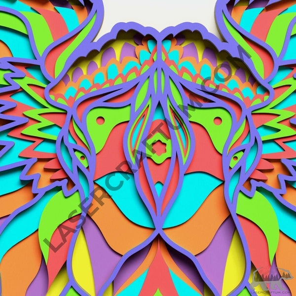 Elephant Head Multilayer Design for cutting - LaserCraftum