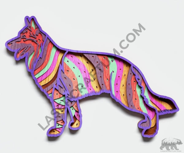 German Shepherd Multilayer Design for cutting - LaserCraftum