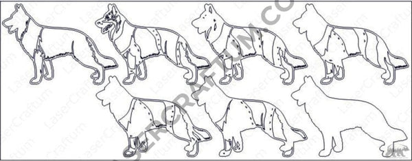 German Shepherd Multilayer Design for cutting - LaserCraftum