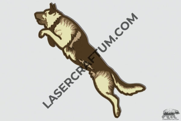 German Shepherd Layered Design for cutting - LaserCraftum