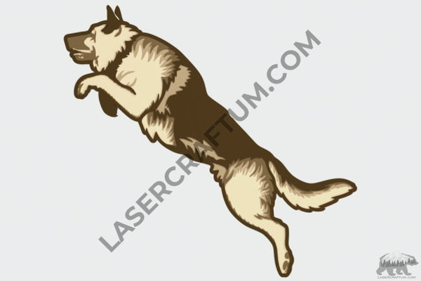 German Shepherd Layered Design for cutting - LaserCraftum
