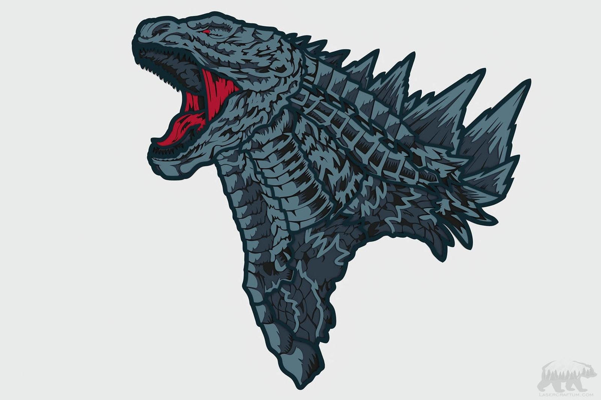 Godzilla Layered Design for cutting - LaserCraftum