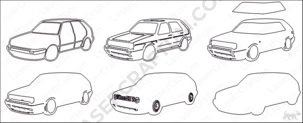 Golf GTI Layered Design for cutting
