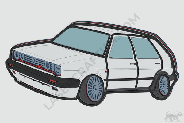 Golf GTI Layered Design for cutting