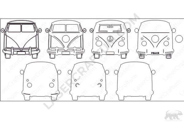 Hippie Bus Layered Design for cutting