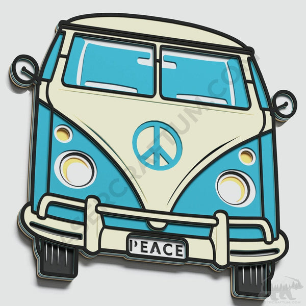 Hippie Bus Layered Design for cutting