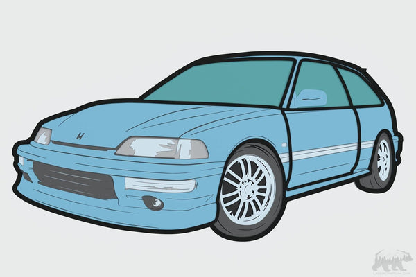 Honda Сivic EF Layered Design for cutting