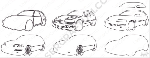 Honda Сivic EF Layered Design for cutting