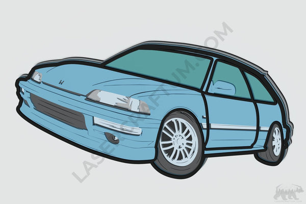 Honda Сivic EF Layered Design for cutting