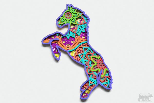 Horse Multilayer Mandala Design for cutting