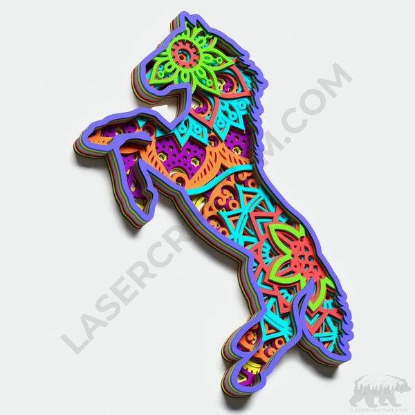 Horse Multilayer Mandala Design for cutting