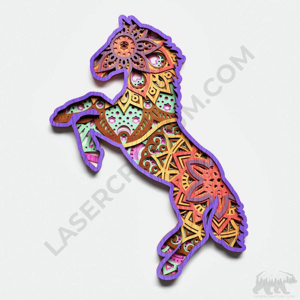 Horse Multilayer Mandala Design for cutting